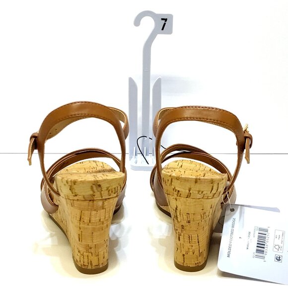 Aerosoles Strappy Cork High Espadrille Wedge Sandal Adjustable Block Heel Sz 7M - Picture 6 of 9
